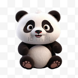 可爱的3D卡通熊猫公仔动物形象