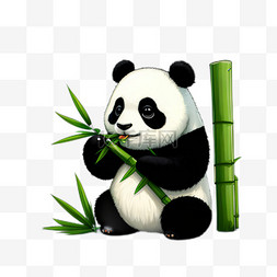 卡通熊猫吃图片_3D熊猫可爱熊猫