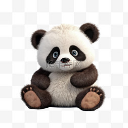 国宝允儿图片_可爱的3D卡通熊猫公仔动物形象