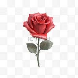 3D植物植被花朵红色玫瑰