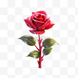 3D植物植被花朵红色玫瑰