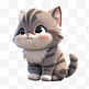 3DC4D立体动物卡通可爱花纹小猫