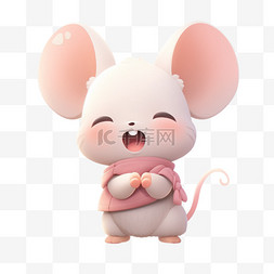 女老鼠男老鼠图片_3DC4D立体动物卡通可爱老鼠