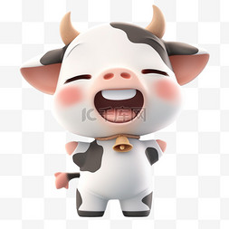 牛图片_3DC4D立体动物卡通可爱小牛