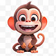 3d立体可爱小猴子形象免扣元素