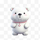 动漫卡通3D动物白色熊