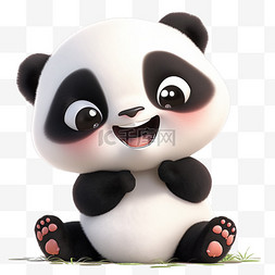 熊猫温泉图片_3d立体可爱熊猫形象免扣元素
