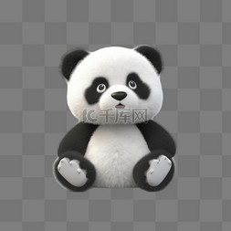 卡通国宝熊猫图片_3D立体熊猫毛绒动物