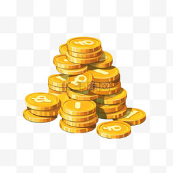 钱符号图片_堆叠的钱和金币3D卡通风格的图标
