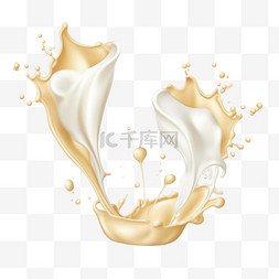 浓缩酸奶图片_一套3D矢量牛奶泼洒和浇注，逼真
