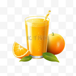 橙汁海报手绘背景图片_柳橙汁