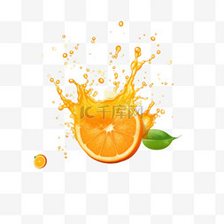 橙色果汁图片_在空白背景矢量图上具有孤立液点