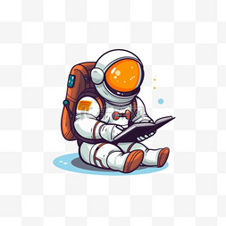可爱的宇航员读了一本关于星球卡