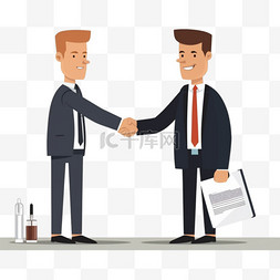 一位生意人与已签署的合同握手