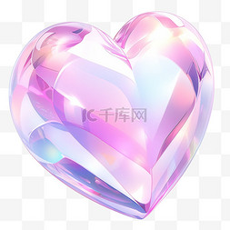 3d玻璃爱心图片_3D立体水晶玻璃爱心