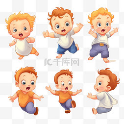 型号各异图片_动作和表情各异的男婴