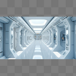 空间站科幻图片_科幻空间站内部走廊