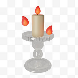 玻璃烛台蜡烛立体复古万圣节气氛