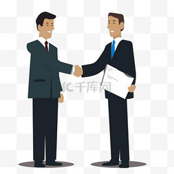 合同图片_一位生意人与已签署的合同握手