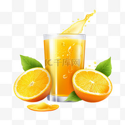 橙汁海报手绘图片_柳橙汁