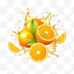 橙广告图片_橙汁、柠檬汁或油飞溅，黄色液体