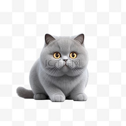宠物网站轮播图图片_卡通3D英短蓝猫宠物猫咪免抠元素