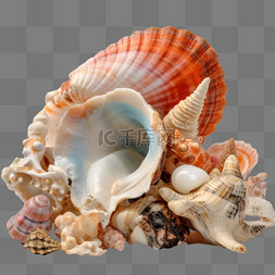 贝壳彩色图片_彩色海洋生物贝壳