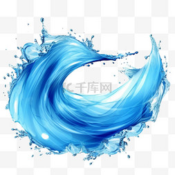 蓝色水滴背景图片_孤立的蓝色海浪飞溅和水流形态