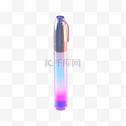 钢笔玻璃质感透明日用品霓虹光