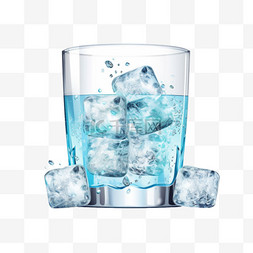 水清澈图片_空白背景矢量插图上带有水花的冰