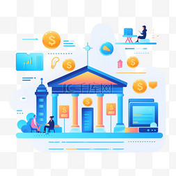 交易银行图片_集合向量金融业务银行UI概念