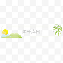 按钮图片_中国风古典按钮绿色标题框山水边