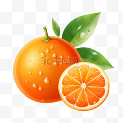 橙子水果图片_透明背景上的橙色水果