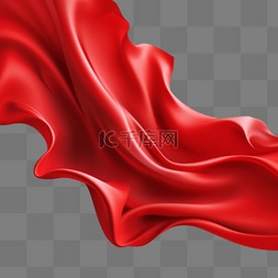 古典红丝带图片_逼真的红色丝绸红绸