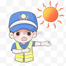 炎炎夏日高温预警预防中暑交警