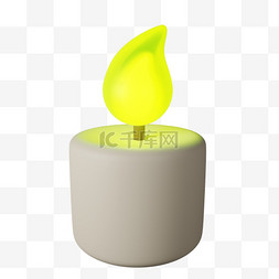 绿色火焰图片_白色蜡烛绿色火焰立体装饰家居神