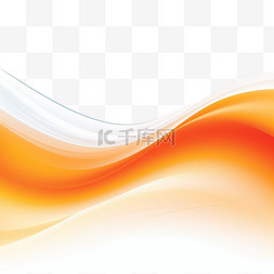 抽象橙色波浪曲线线条横幅模板设