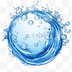 蓝色水花水图片_水花气泡液体水水流