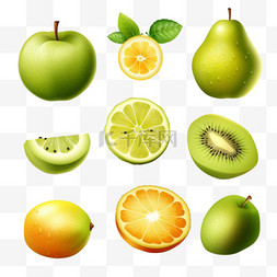柠檬苹果梨图片_水果橙子猕猴桃梨柠檬苹果