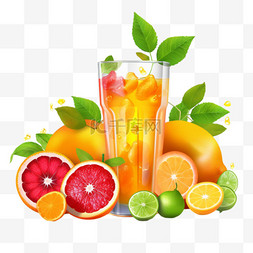 果汁饮料西柚橙子冷饮