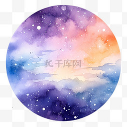 水彩背景色图片_创意水彩银河星空