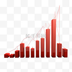 金融卡通图图片_金融理财红色数据柱状图趋势变化