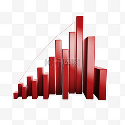 红色数据柱状图趋势变化金融理财
