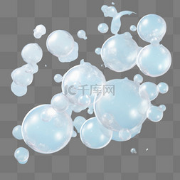 泡泡沫图片_白色泡沫和肥皂泡，逼真透明的背