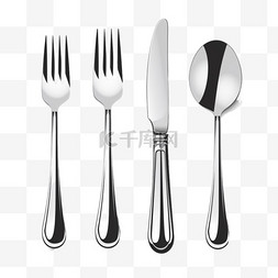 餐具an图片_餐具、叉刀、勺子套装向量