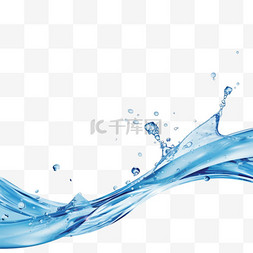 蓝色水花图片_晶莹剔透的水滴水流水花液体