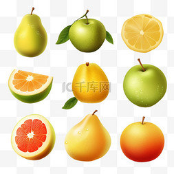 水果橙子猕猴桃梨苹果柠檬