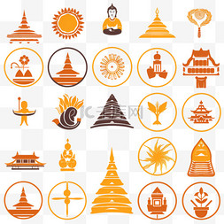 泰国旅游装饰风格图标