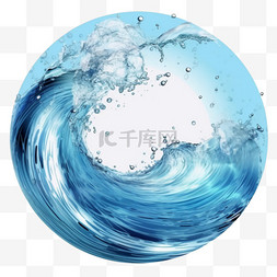 蓝色海洋背景素材图片_水流水花气泡液体水