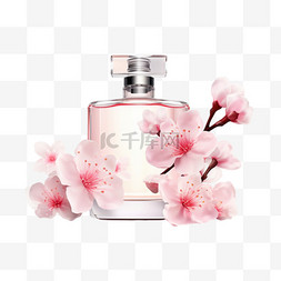 带有樱花香味的新香水写实插图